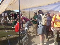 Busy tent during the Bataan Memorial Death March