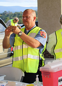 First Responder Virginia drive thru flu clinic