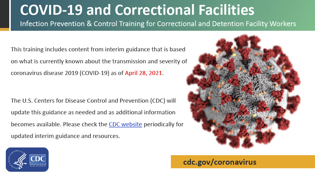 image of the first page of the COVID-19 and Correctional Facilities Training for Correctional and Detention Facility Workers pdf