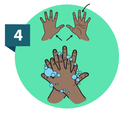 Illustration of hands with bubbles