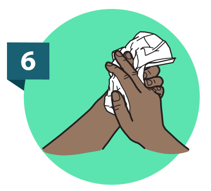 Illustration of hands drying with cloth