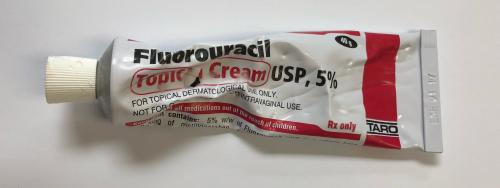 Damaged tube of Fluorouracil