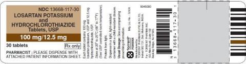 Label:  Losartan Potassium and Hydrochlorothiazide Tablets USP, 100 mg/12.5 mg, 90 Tablets Torrent"