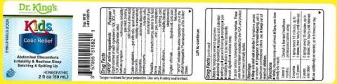 "Product label, Dr. Kings Kids Colic Relief, 2 fl oz"