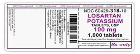 Green/White Label, Losartan potassium tablets, 25 mg, 1000 count