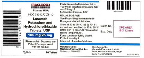 Losartan Potassium and Hydrochlorothiazide 100mg/12.5mg Tablets 90ct