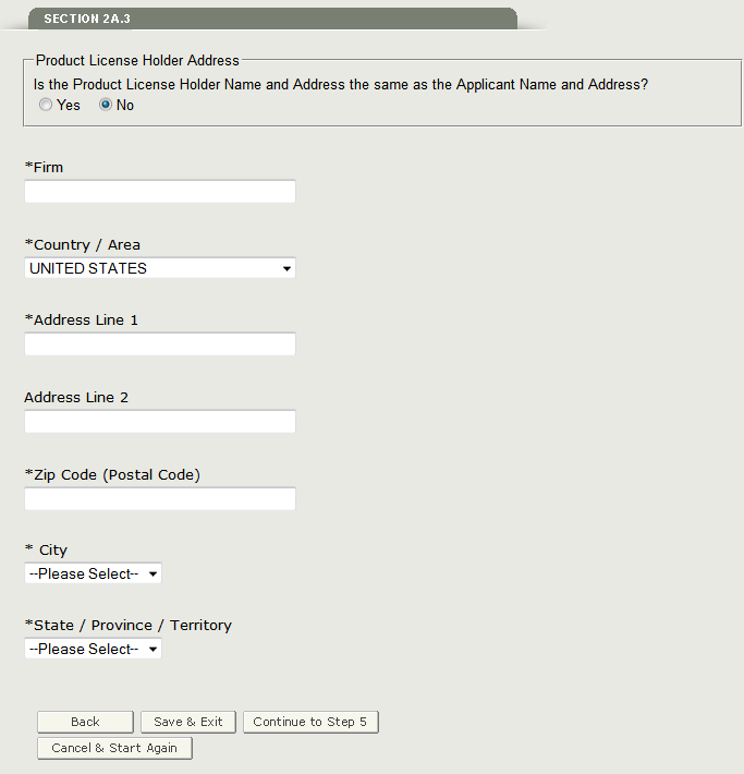 Figure 18 Product license holder name and address