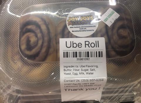 Joy Joys Bakery Ube Ube Roll