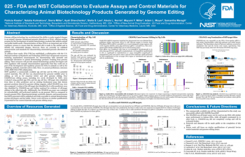 Poster Image - FDA and NIST collaboration to evaluate assays and control materials for characterizing animal biotechnology products generated by genome editing