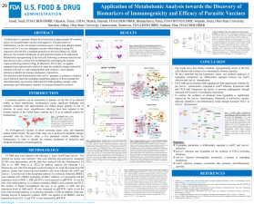 Poster Image - Application of Metabolomic Analysis Towards the Discovery of Biomarkers of Immunogenecity and Efficacy of Parasitic Vaccines