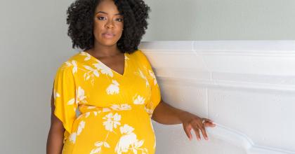 Pregnant Woman Wearing Yellow Dress