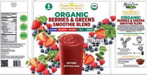 Image 10, Labeling, Rader Farms Organic Berries & Greens Smoothie Blend