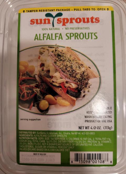 Image 1 - SunSprouts Alfalfa Sprouts, Front Clamshell