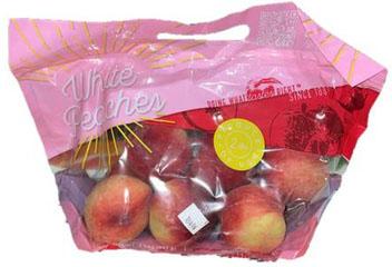 Image 4: “HMC Farms White Peaches label, 2 lb. bag”