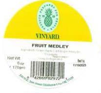 Images 7-9: “Labels of Vinyard Fruit Medley, 6 oz.”