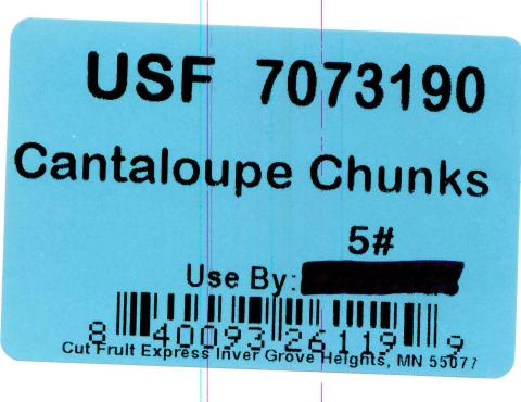 Image 10: “Food Service Case label for USF Cantaloupe Chunks, 5#”
