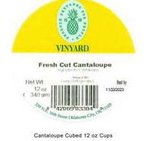 Images 11 and 12: “Label of Vinyard Fresh Cut Cantaloupe, 12 oz.”