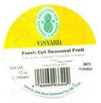 Image 10: “Label of Vinyard Fresh Cut Seasonal Fruit 12 oz.”