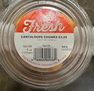 Image 1: “Photograph of Label of Fresh Cantaloupe Chunks, 6 oz. cup”