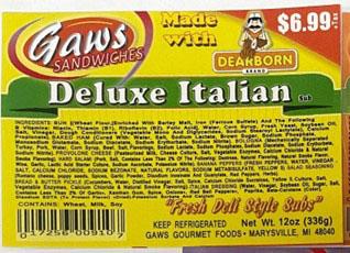 Image 1: “Label for Deluxe Italian Sub, 12 oz.”