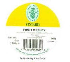 Images 7-9: “Labels of Vinyard Fruit Medley, 6 oz.”
