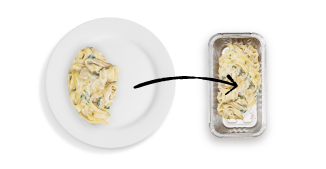 A larger entree can be split into two portions