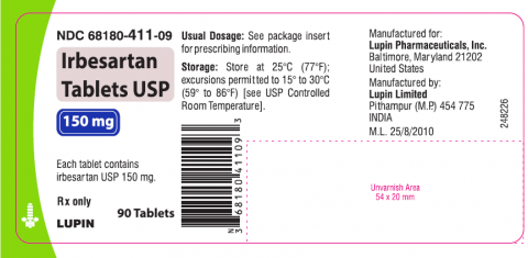 “Irbesartan Tablets USP, 150 mg, 90 Tablets”