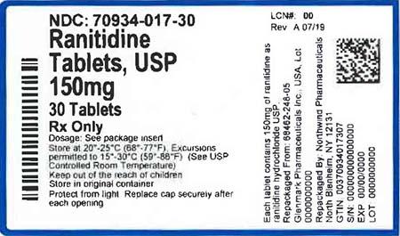 Label, Ranitidine Tablets, 150mg, 30 tablets