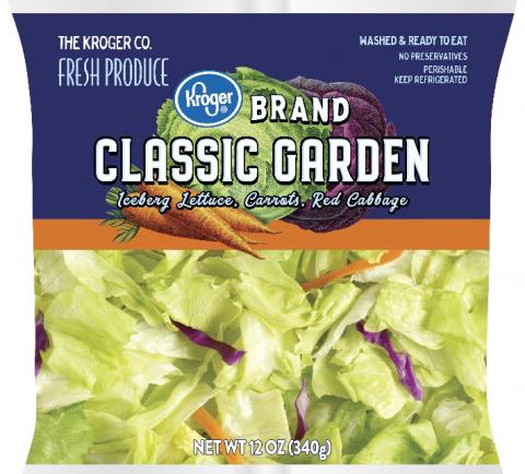 12 oz Kroger™ Brand Garden Salad, Front label