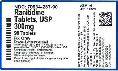 Label, Ranitidine Tablets, 300mg, 90 tablets