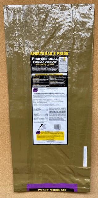 2. “Sportsman’s Pride, Professional Formula Dog Food, back label”