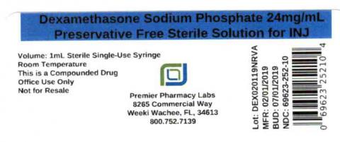 Dexamethasone Sodium Phosphate 24mg/mL, Preservative Free Sterile Solution for Injection