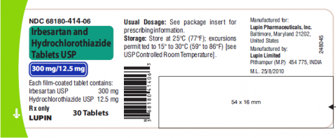 “Irbesartan Tablets USP, 300 mg/12.5 mg, 30 Tablets”