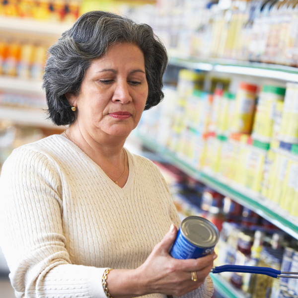 Older Adult Reviewing Nutrition Facts Label