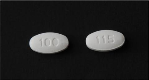 Photo of Tablet:  Losartan Potassium Tablet, USP 100 mg"