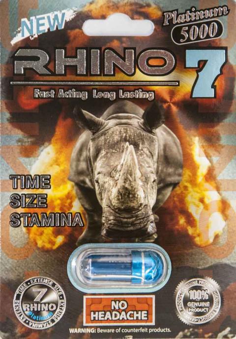 Rhino 7, Back of package with Supplement Facts