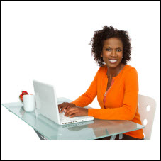 Woman on a laptop