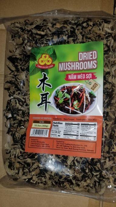 2) Three Coins Dried Mushrooms Slices – Item #: 01276- Nam Meo Soi -L- 10.5 oz