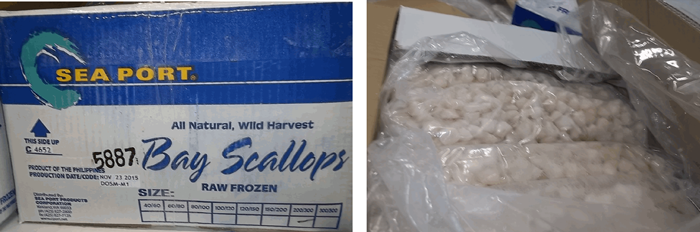 Image of sea port raw frozen Bay Scallops