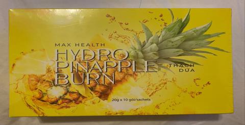 Product label Max Health Hydro Pineapple Burn 20g sachets