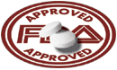 The logo stating a drug is FDA approved