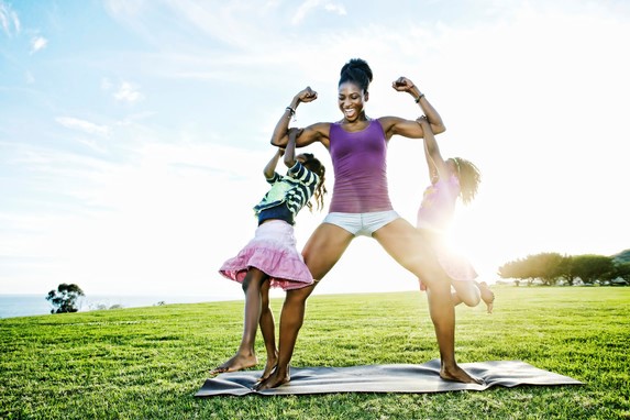 Mom exercising