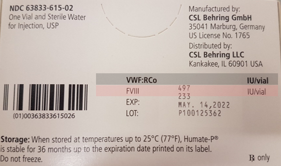 Humate-P folding box affected lot sample