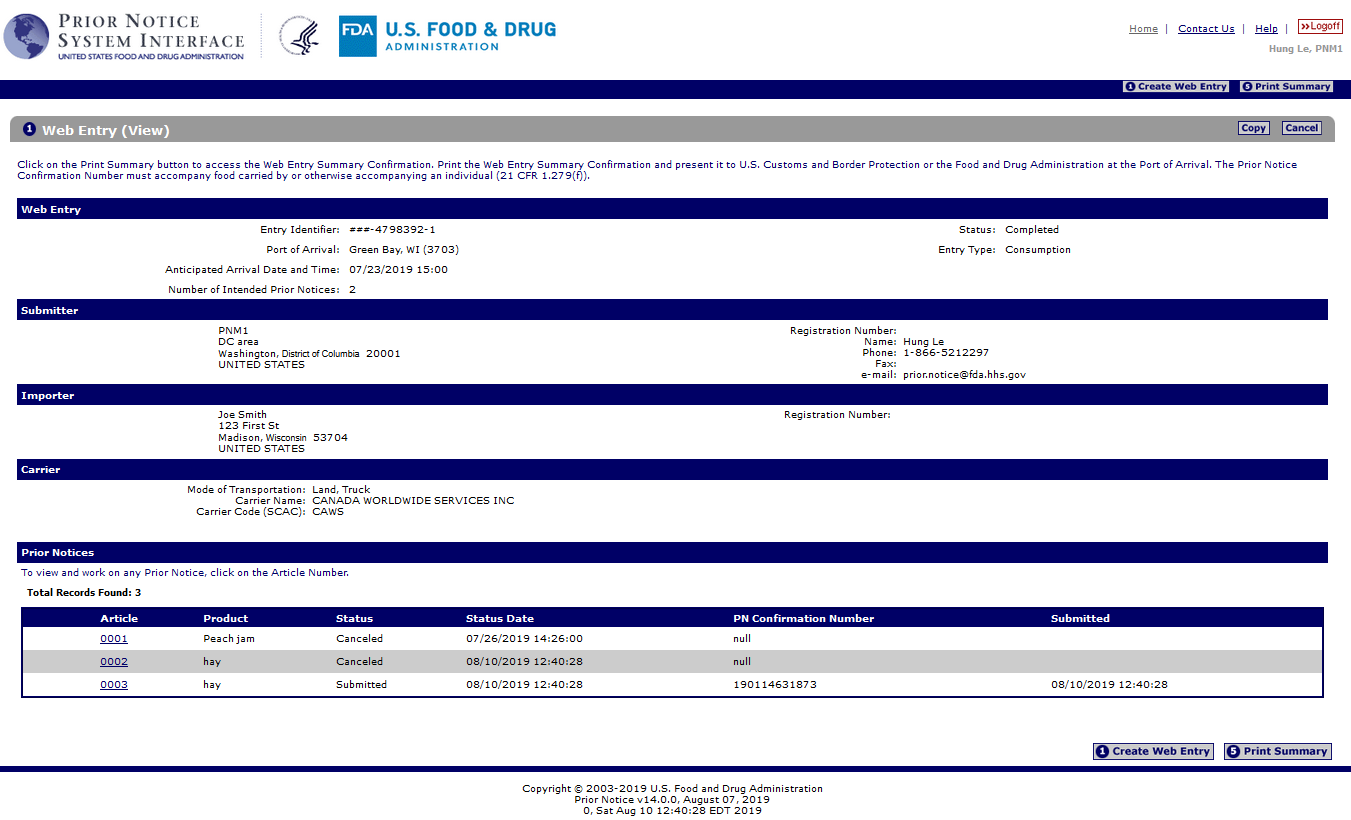 Completing PNSI View Entry (Figure 36)