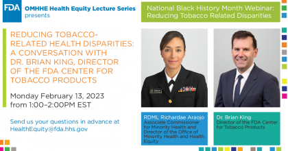 Health Equity Webinar: Reducing Tobacco-Related Health Disparities: A Conversation with Dr. Brian King