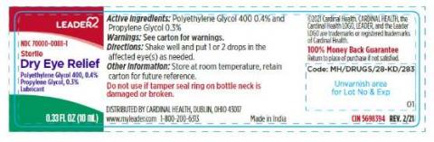 Dry Eye Relief (Polyethylene Glycol 400, 0.4% and Propylene Glycol, 0.3%), Bottle Label