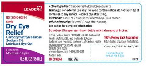 Dry Eye Relief (Carboxymethylcellulose Sodium, 1%), Bottle Label