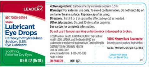 Lubricant Eye Drops (Carboxymethylcellulose Sodium, 0.5%), Bottle Label
