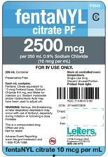 Image 3 - Labeling, fentanyl citrate PF 2500mcg