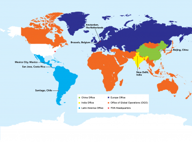 Image of Current International Offices Map